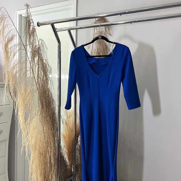 Elegant & maxi & dark blue dress - Picture 4 of 10